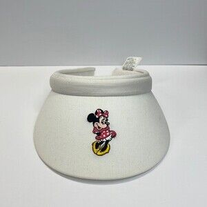 DISNEY PARKS Mine Mouse white Cotton Visor Cap Golf Sun Walt Disney World